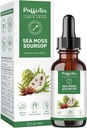 PUFFIAIR Soursop (Graviola) " Sea Moss Liquid Drop for Cell Support " Regeneración, Immune Boost, Relax, Liver and Sleep, Herbal Extract, Sugar/Gluten Free, Natural Flavor, 2 Fl Oz/60ml