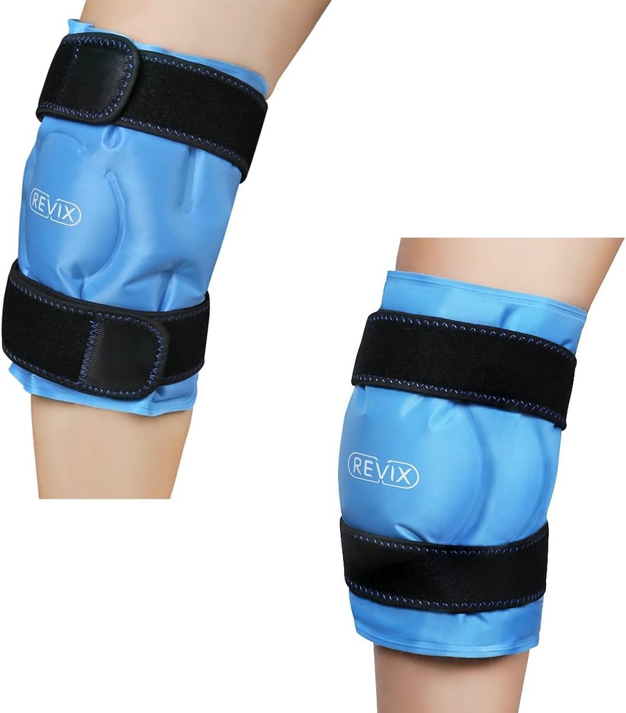REVIX Ice Pack for Leg Injuries and Knee Pain Relief - Reusable Gel Ice Wrap Around Entire Knee After Surgery
