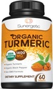 USDA Certified Organic Turmeric Supplement – Includes Organic Turmeric &amp; Organic Black Pepper – 1.400mg de Turmeric por Serving - 60 Cuenta (Pack of 1)