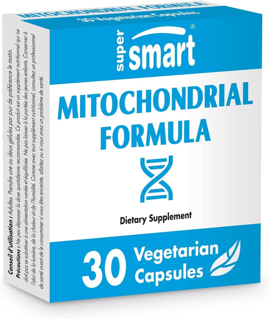 SuperSmart - Fórmula Mitocondrial (Fórmula Avanzada) - con PQQ, Ácido R-Lipoico, Acetyl-L-Carnitina - Suplemento Mitocondrial ← No GMO &amp; Gluten Gratis - 30 cápsulas vegetarianas