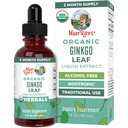 MARYRUTH'S Organics Ginkgo Leaf Liquid Drops | Herbal Supplement | Nootropic | Circulatory System & Nervous System Health | USDA Organic | Non-GMO | Vegan | 60 Servings
