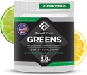Fossil Fuel Super Greens Powder Premium Superfood ← 40+ Nutrientes Ecológicos viv Green Veggie Whole Foods, Wheatgrass, Spirulina, Kale for Energy, Gut Health, Detox Cleanse (20 Servings)