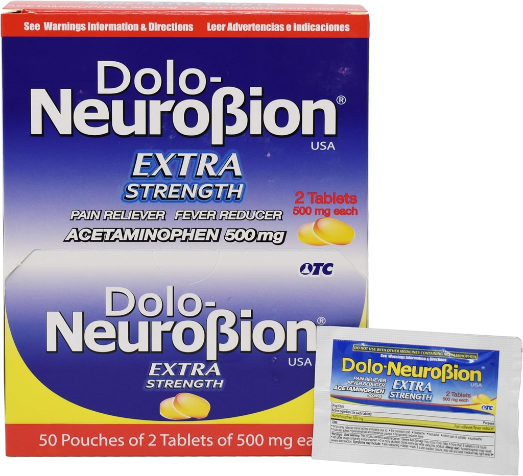 Alivia el Dolor, Dispensador de Fiebre 50 x 2 Tablets