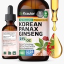 BIO KRAUTER Panax Ginseng Extract Liquid - Korean Red Ginseng Suplemento Alcohol Gratis - Immune Support - Vegan, Sugar Gratis - 2 Fl.Oz.