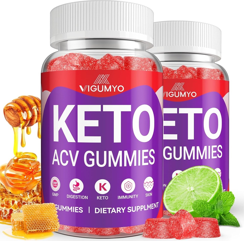 Keto ACV Gummies 1500MG Keto Apple Sider Vinegar Formulado con Pomegranate Beet Juice Powder B12 Vegan Non GMO 120 Gummies