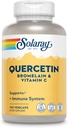 SOLARAY Quercetina con Bromelaina y Vitamina C - Suplemento de Apoyo Inmunitario - Complejo de Salud Antioxidante y Corazón con Quercetina 500mg y 1235mg VIT C - Garantía Vegana, 60 Días, 60 Serv, 120 VegCaps