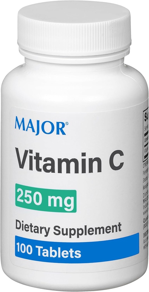 MAJOR Vitamina C 250 Mg - Suplemento dietético - 100 Tabletas (1 Pack)