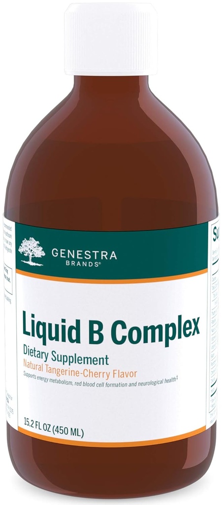 Genestra Marcas Líquidas B Complejo ← Complejo Broad Spectrum B-Vitamin para apoyar el metabolismo energético, la formación de células rojas de sangre y la salud neurológica