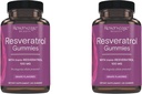 Reserva Belleza- Resveratrol Gummies 100 mg, Suplemento Antioxidante para la Salud del Corazón, Suplemento Antioxidante Apoyos Envejecimiento Saludable, Vegan - 2 Pack