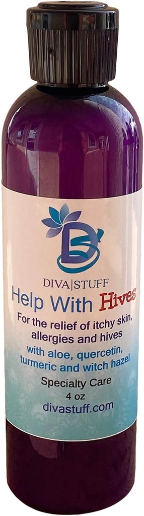 Diva Stuff Ayuda con Hives, para el Alivio y la Prevención de Rashes, Hives, Itchy Skin, Red Itchy Bumps y Más. Todos los ingredientes naturales, 4 oz