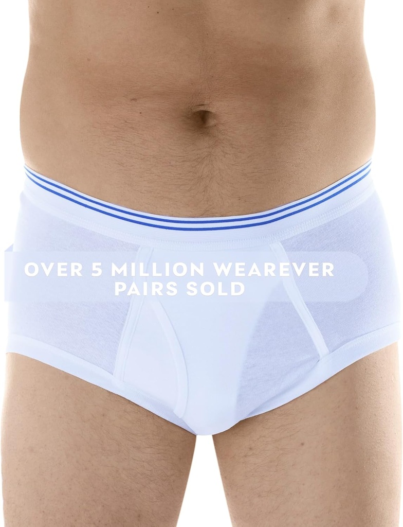 Ropa interior de incontinencia para hombres - Reusable &amp; Lavable Hombres de control de la vejiga Breves con Absorbencia regular - Leak Proof Underwear 150 ml (Single Pair) (3XL) (Waist 46-48)