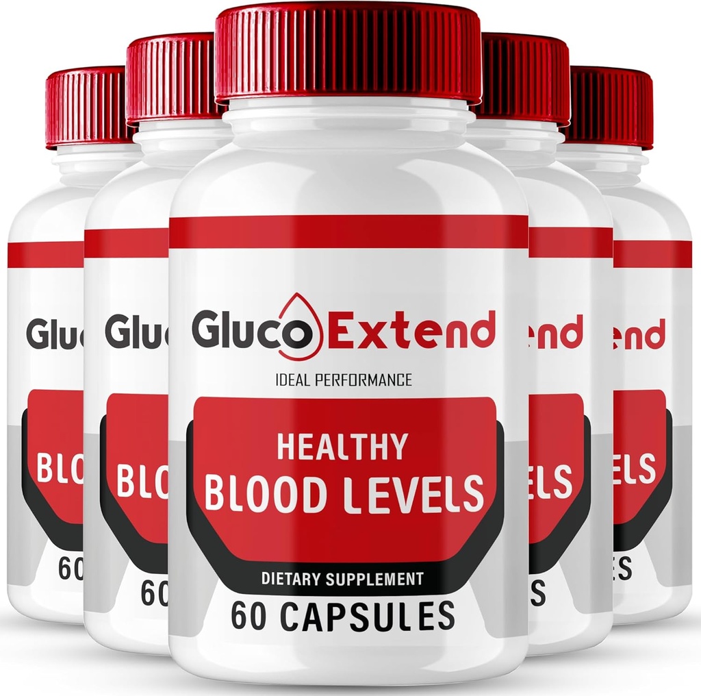 Gluco Extend Capsules, GlucoExtend Support Fórmula Suplemento Píldoras - Máxima fuerza, Gluco Extend Health &amp; Wellness All Natural Fórmula, Oficial GlucoExtend Health Capsules Comentarios (5 Pack)
