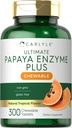 Carlyle Papaya Enzyme Chewable Tablets ¦ Vegetarian, Non-GMO, Gluten Free Formula ← Tropical Flavor
