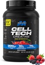 MuscleTech Creatine Monohydrate Powder Cell-Tech Creatine Post Workout Recuperación Bebida Muscle Builder Para Hombres &amp; Mujeres Muscle Building Suplementos Fruit Punch, 3 lbs (27 Serv)