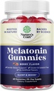 Melatonin 5mg Natural - Gelatin Free and Halal Melatonin Gummies 5mg Suplemento de sueño para adultos - Berry Sleep Gummies for Adults Fall Asleep Faster with Natural Flavors and Colors 60ct