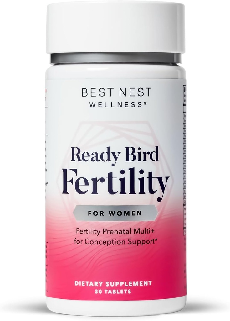 Best Nest Wellness Fecundidad de las Mujeres - Multivitamínico diario para el apoyo al embarazo - Suplemento con Concepción de Ayudas Vitaminas Metilizadas - Suplemento nutricional con Ashwagandha & Folate - 30 Tablets
