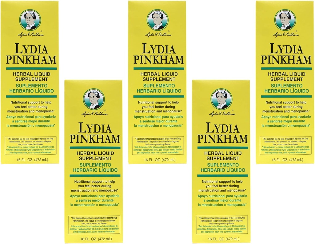 Lydia Pinkham Herbal Liquid Suplemento 16 oz (Pack of 5)