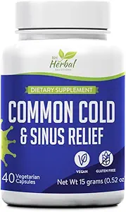 Suplemento común frío - Sinus Pressure and Congestion Relief - Alivio de Runny Nose, Sneezing, Sore Throat and Coughing - Fast Acting - 100% Natural and Herbal Supplement