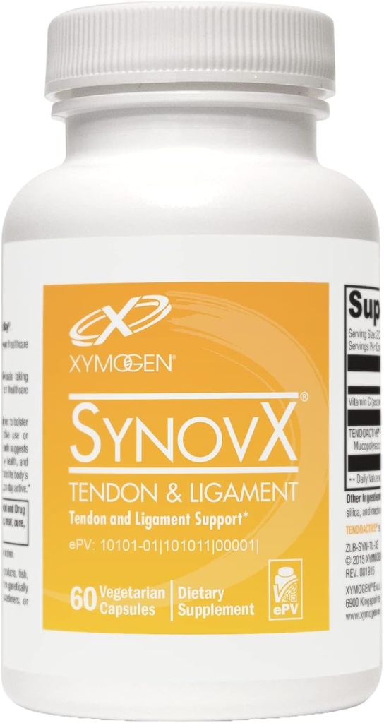 XYMOGEN SynovX Tendon " Ligament - Apoya los Procesos del Cuerpo de Tendon " Ligament Comfort " Self-Repair - Mucopolysaccharides " Tipo I Collagen (60 cápsulas)