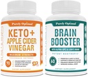 Purely Optimal Premium Keto Pills + Apple Cider Vinegar Capsules with Mother + Premium Brain Supplement - Nootropic Brain Booster for Focus, Clarity, Improved Memory, Concentration & Better Mood