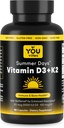 Vitamina D3 + K2 - Max Absorption, 5000 UI D3 &amp; 100 mcg K2 MK-7 (Menaquinone-7) con BioPerine - Bone, Heart &amp; Immune Support - Non-GMO, Gluten Free, Soy Free - 90 cápsulas - Suplemento diario