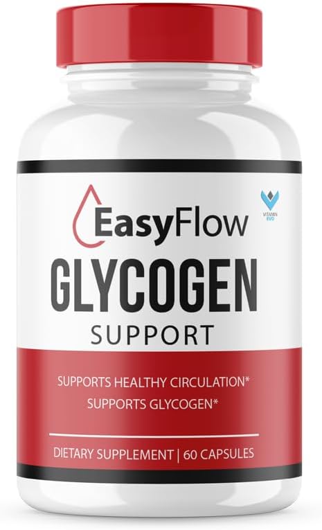 Easy Flow Glycogen Support EasyFlow Glyco Pills, Easy Flow Maximum Strength Glycogen Health and Blood Support Suplemento, EasyFlow Advanced Glyco Optimizer Official Formula - 60 cápsulas