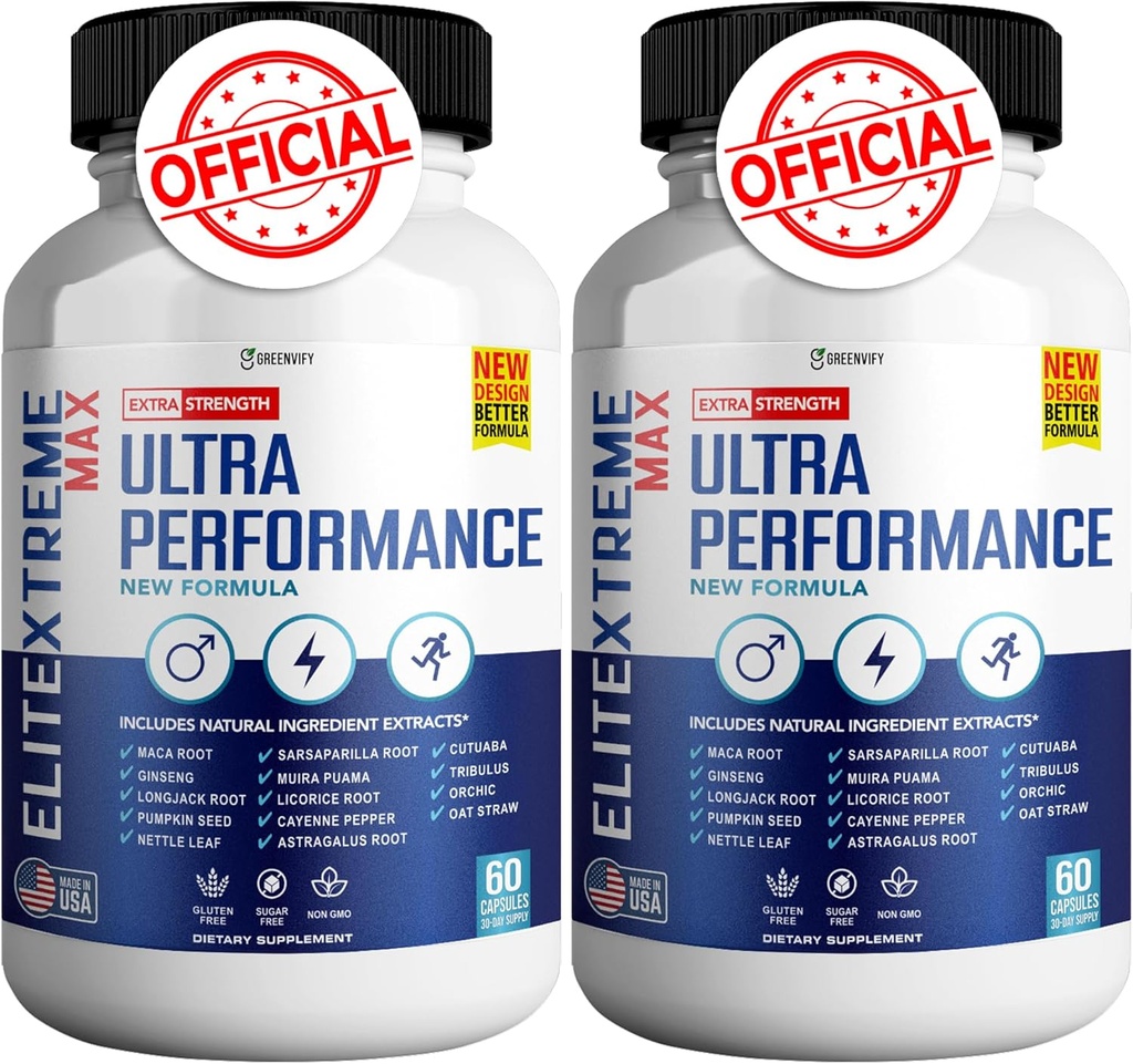 EliteXtreme Max Male Health Supplement – with Calcium, Zinc &amp; Proprietary Blend for Vitality & Strength, 120 Capsules (2 Pack)