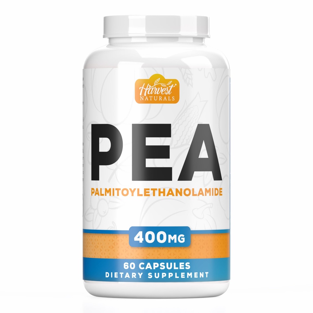Palmitoylethanolamide Capsules  Pea 400mg ← 60 Pill Count ¦ Promueve la Inflamación Natural " Manejo del dolor " Lab Tested Ingredients