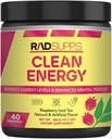 Clean Energy - Pre Workout Powder for Men ' Women with BCAAs Amino Acids, Energy Drink Powder, Amino Acid Energy Powder for Energy & Focus - 40 Servings (12.7 oz, Raspberry Iced Tea)