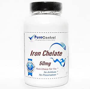 Iron Chelate 50mg // 200 Capsules // Pure // por PureControl Suplementos