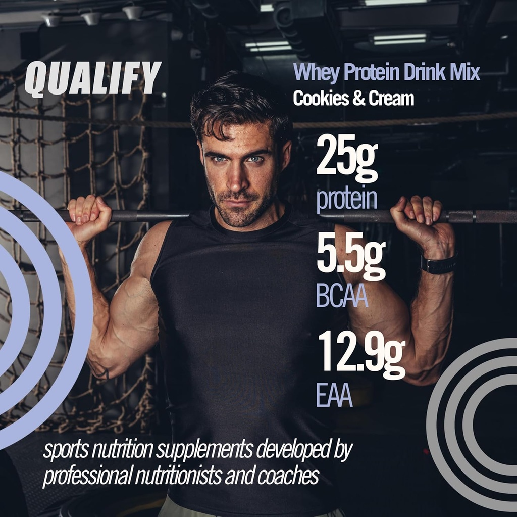 Cookies & Cream Protein Powder. 25g Protein Shake Powder for Post Workout Recovery, Smoothie & Baking. Gluten & Sugar Free, Highly Kosher, Amino Acids (5.5g BCAA, 2.7g Leucine), 23 Servings