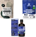 Polvos Jungle Ultimate Hombres Salud &amp; Bienestar Bundle: 5oz Tongkat Ali Powder, 5oz Polvo de arándanos silvestres &amp; 3.4oz Extracto líquido de arándanos orgánicos - Suplementos Premium para conducir, pasión, vista