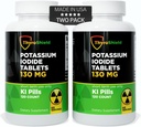 Potassium Iodide Tablets - 130mg Iodine Tablets for Radiation Exposure | USA Made Nuclear Fallout Pills KI Pills YODO Naciente 120 Tablets (2 Pack)