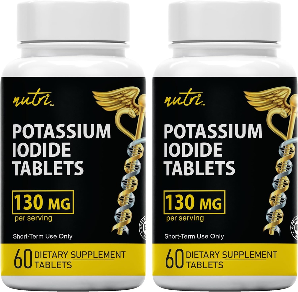 Fusiones de la naturaleza Tablas de Iodida de Potasio (Pack of 2) 130mg - 120 Tabletas EXP 10/2032 - YODO Naciente - KI Pills - Yoduro de Potasio