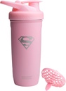 Smartshake DC COMICS Refuerzo Acero Inoxidable Protein Shaker Bottle 900 ml tención 30 oz - Leakproof Screw-on Lid - BPA Gratis – Unisex - No aislado - Supergirl Logo
