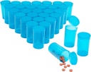 Juvale 30 Pack Empty Pop-Top Pill Bottles - 19 Dram Capacity - Blue Plastic - Caps for Easy Access - Contenedores de medicina &amp; Vials with Caps - Squeeze-Open Travel Vials