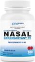 Puregen Labs Nasal Decongestant PE 100 Tablets | Phenylephrine HCl 10 mg Tablets | Maximum Strength | Non Drowsy Nasal & Sinus Congestion Relief Due to Cold or Allergies (1)