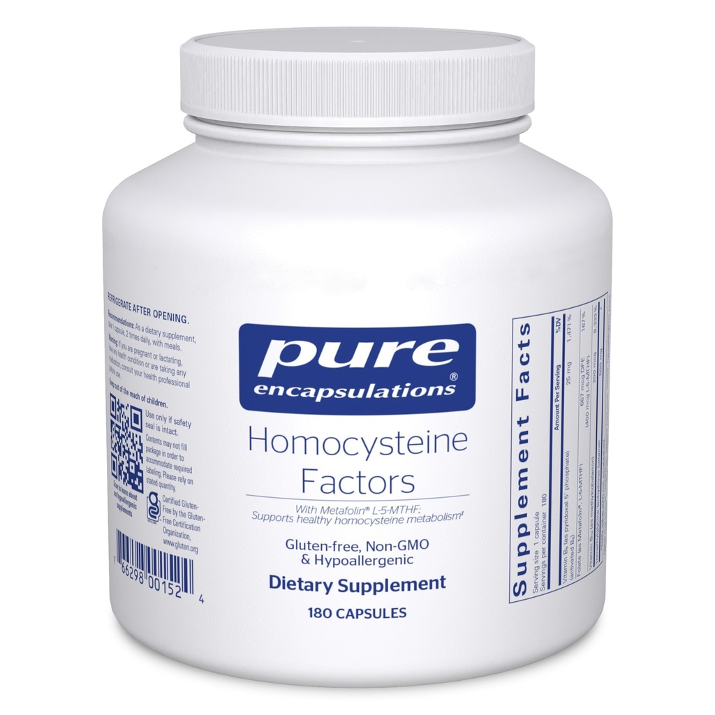 Pure Encapsulations Homocysteine Factors ← Suplemento para apoyar los niveles normales de Homocysteine y la salud cardiovascular*