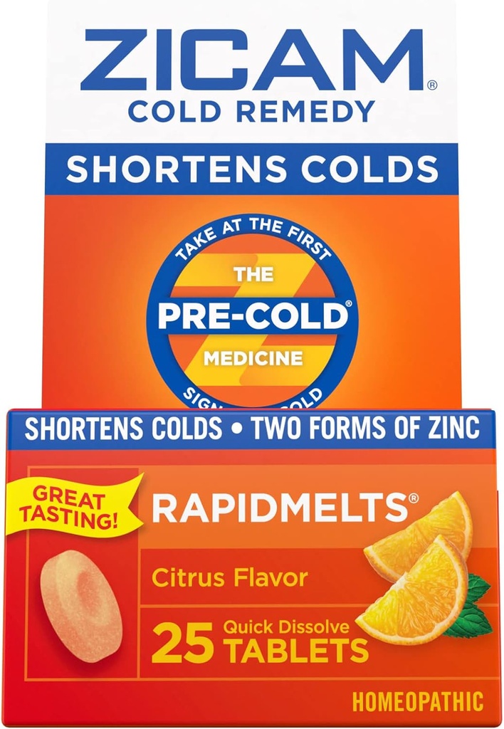 Zicam Cold Remedy Zinc Rapidmelts, Citrus Flavor, 25 Cuenta (Pack of 2)