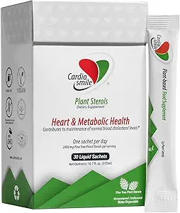 2000mg Plant Sterols soporta niveles de colesterol saludables con 1400mg beta-Sitosterol para el soporte de salud metabólico del corazón, 90 Day Supply in Single Use Liquid Packets