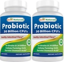Best Naturals Probiotic 10 Strains 30 Billion Shelf Stable 120 Veggie Caps (120 Cuenta (Pack of 2))