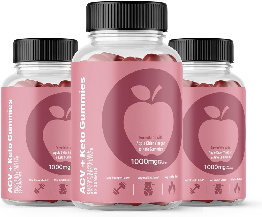 (3 Pack) Svelte ACV Gummies Advanced Formula, Svelte Gummies 1000mg, 180 Conde