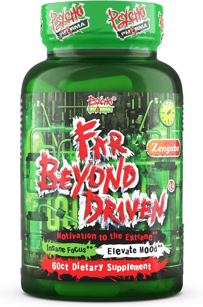 Psycho Pharma Far Beyond Driven, for increased Energy to Burn with Improved Focus, Positive Mood.