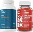 Dr. Tobias Adult Multivamin &amp; Apple Sider Vinegar Gummies, Apoya Energía, Inmunidad " Gut Health, con 42 Frutas & Verduras Plus Probióticos, Cludes The Mother, FOlate, B12