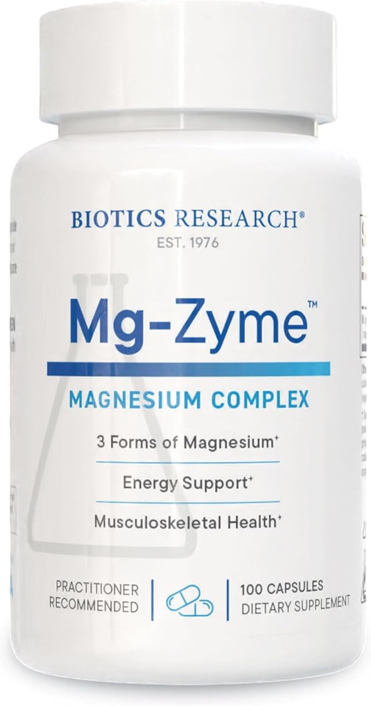 Biotics Research Mg-ZymeTM Triple Magnesium Complex 100 mg- Magnesium Glycinate, Gluconate, Aspartate Chelated Supplement, High Absorption, Support Sleep, Energy, Cardiovascular Health–100 Capsules
