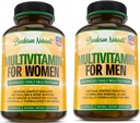 Suplemento multivitamínico femenino + Suplemento multivitamínico masculino. Vitaminas A C D E Complejo de vitamina B. Immune & Mujer Support. Mejora la salud cardiovascular y próstata. Energizante natural antioxidante