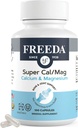 Freeda Super Cal/Mag – Kosher Vegan Bone Health Supplement – Supports Bone Strength, Nerve Function & Muscle Relaxation – Vegetarian Calcium Magnesium Capsules – Third-Party Tested – (100 cápsulas)