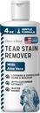 Chew + Laboratorios de curación Pet Tear Stain Remover for Dogs - 4 oz Water-Based Dog Eye Wash &amp; Cleaner - Dissolves Gunk & Buildup - Aloe Vera &amp; Cucumber Extract