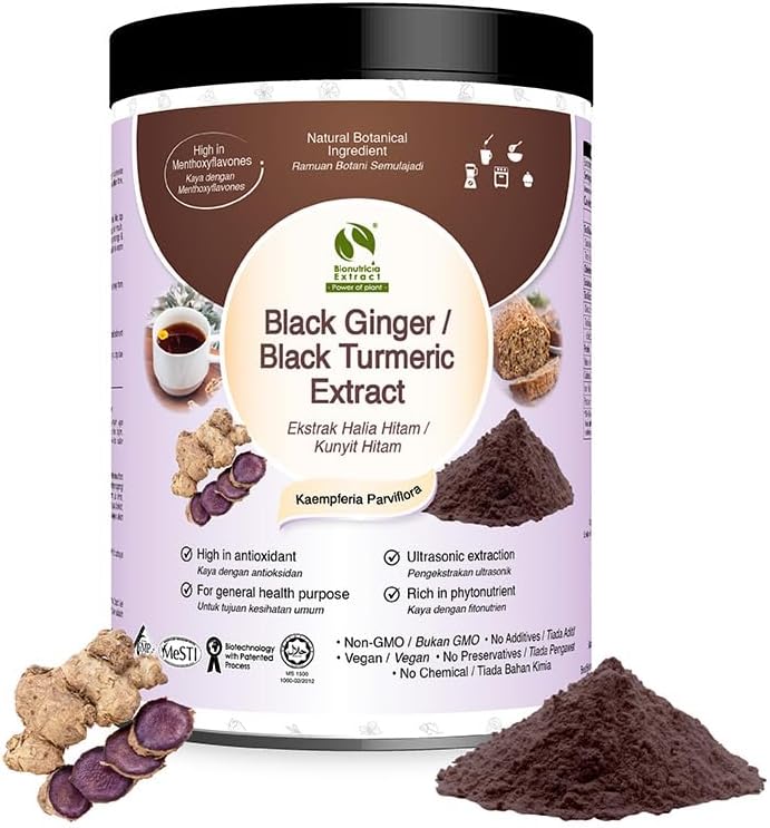 Bionutricia Black Ginger Extract Powder ← Puro estándarizado Extracto Silencio Energía "  durable 1.76 Oz (50g)