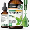 BIO KRAUTER Liquid Chlorophyll Drops - Cleanse & Immune Support - Interna Deodorant - Sodium Copper Chlorophyllin Extract Supplement - 2 fl oz